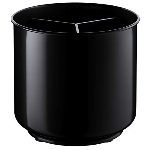 Cooler Kitchen Extra Large and Sturdy Rotating Utensil Holder Caddy with No-Tip Weighted Base, Removable Divider, and Gripped Insert | Rust Proof and Dishwasher Safe