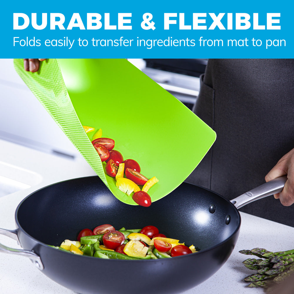 Extra Thin Flexible Cutting Boards for Kitchen - Cutting Mats for Cooking,  Colored Cutting Mat Set with Easy-Grip Handles | Non Slip Cutting Sheets